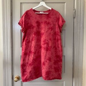 Gap XXL red tie-dye t-shirt dress